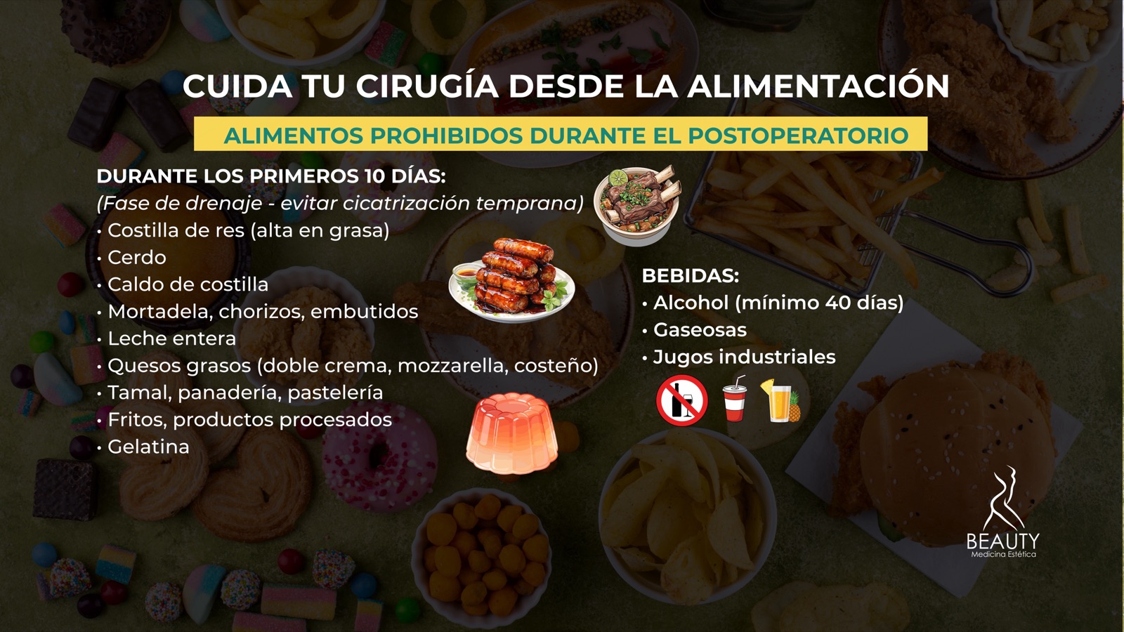 Guía de alimentos prohibidos durante los primeros 10 días: carnes grasas, embutidos, fritos y bebidas prohibidas