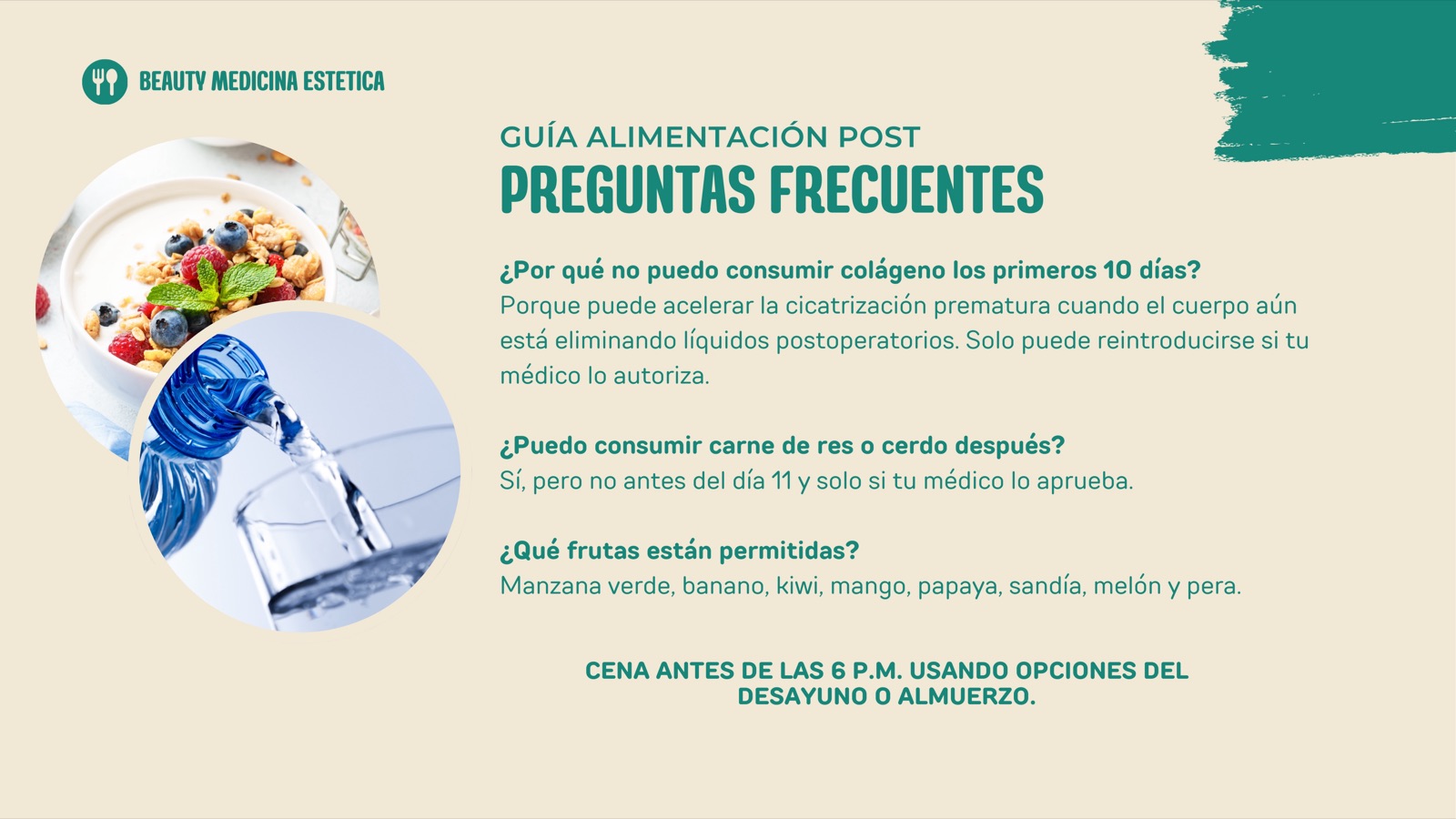 Preguntas frecuentes sobre la alimentación postoperatoria